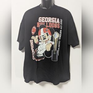 Men's Georgia Bulldogs National Championship Mickey Mouse Black T-Shirt Size 2XL